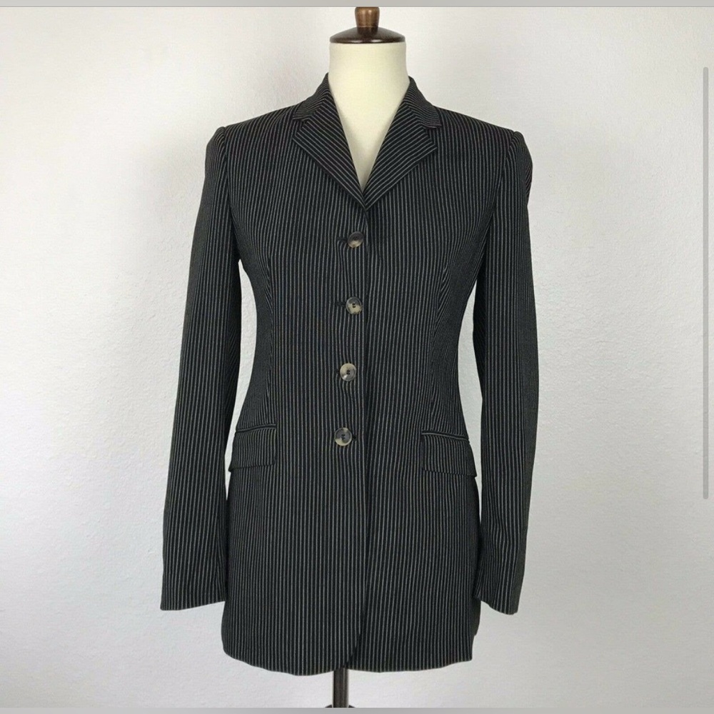 PIAZZA SEMPIONE - Black and white pinstripe classic Blazer classic Italian Small